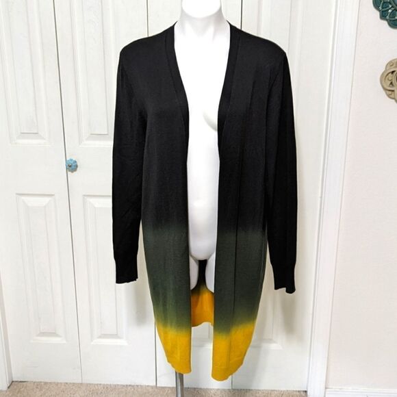 CHICO'S Rayon Spun Dip Dyed Open Front Cardigan/Duster - Picture 1 of 13